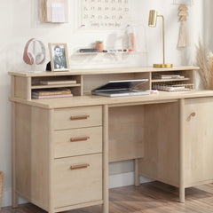 Hutch with Storage Cubbyholes, Maple finish