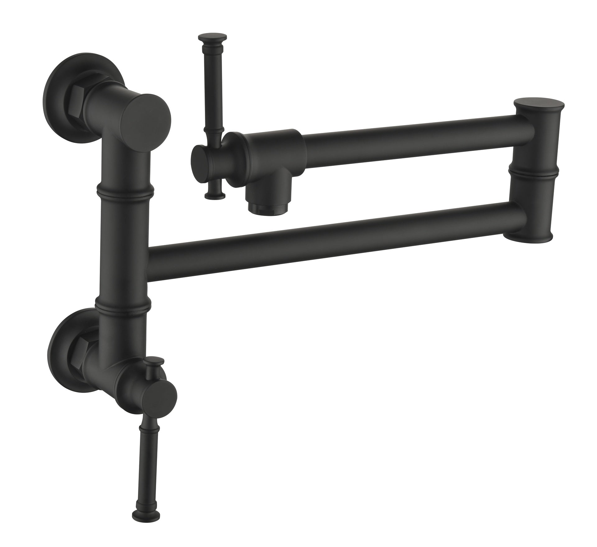 Wall mounted Pot Filler Faucet, Modern Brass Pot Filler Two-Attachment Wall Mount Folding Kitchen Pot Filler Swing Arm