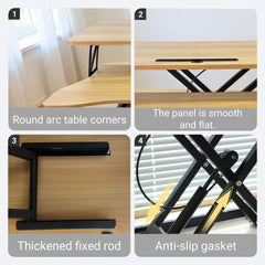 32 Inch Desk Converter, Height Adjustable Sit to Stand Riser, Dual Monitor and Laptop Workstation with Wide Keyboard Tray, Standing Computer Desk, Natural Color