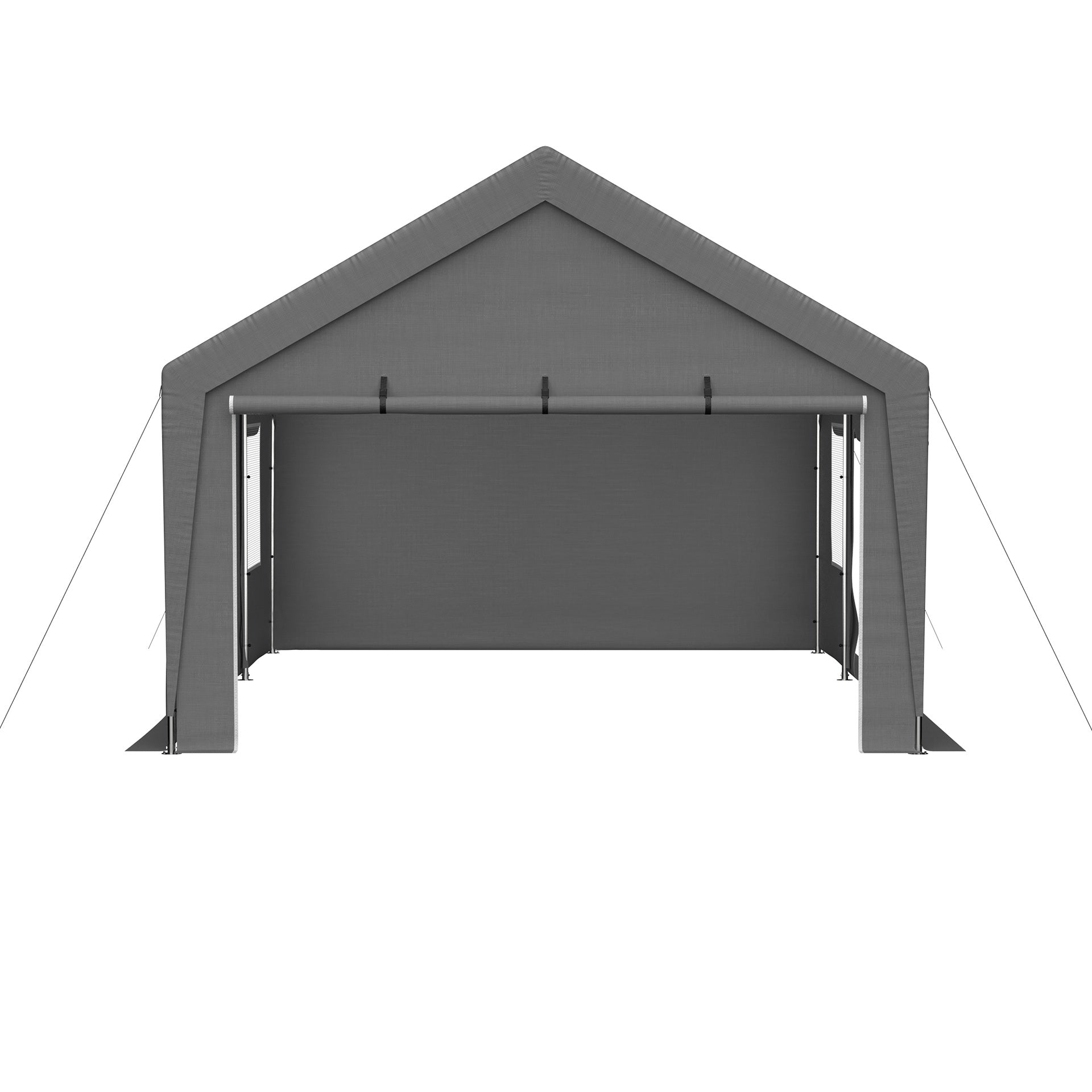 13'x20' Canopy with 2 Roll-Up Doors, Waterproof Party Tent, Carport & Storage Shelter for Outdoor, Car, Boat, Garden Party, Gathering, Galvanized Frame
