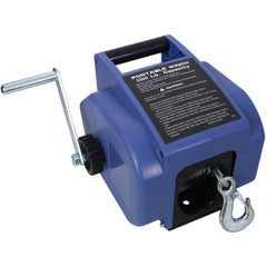 12v 3500lbs Trailer Winch,Reversible Electric Winch, for Boats up to 5000 lbs.Galvanized Wire Rope,with extra pulley hook,power in and power out,with manual function.blue plastic casing