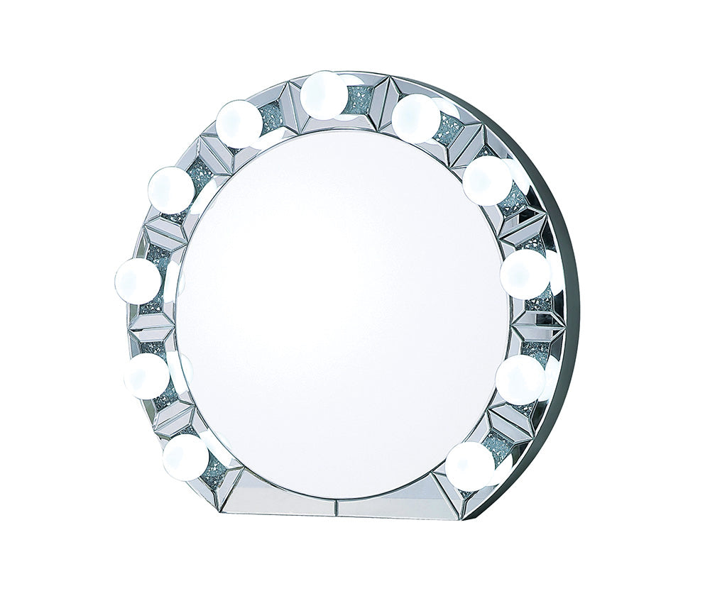Noralie Mirrored & Faux Diamonds Accent Mirror (Assembled)