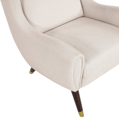 Modern Wingback Upholstered Beige Accent Chair 1pc Solid Wood Sleek Design Luxury Furniture
