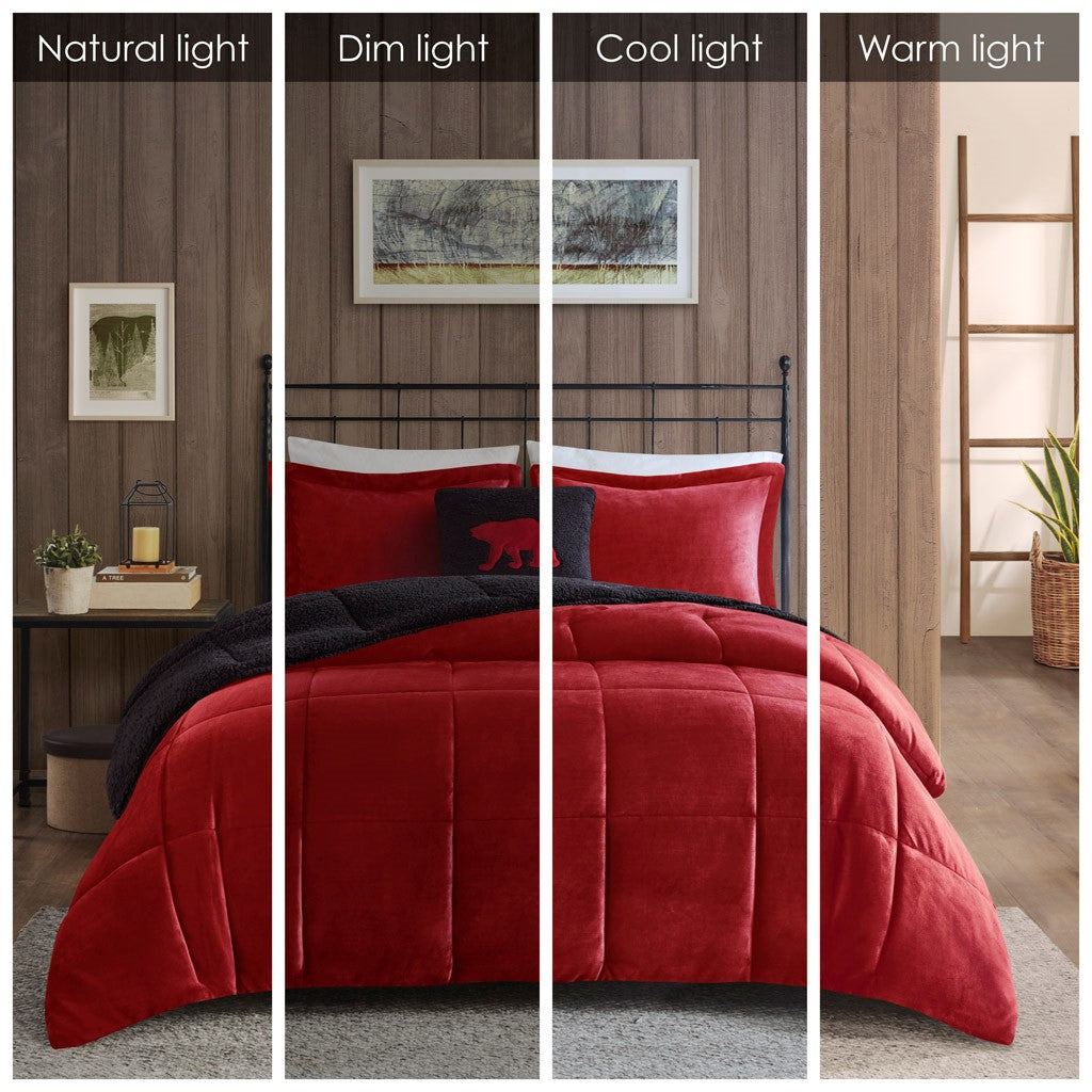 King Plush to Sherpa Down Alternative Comforter Set