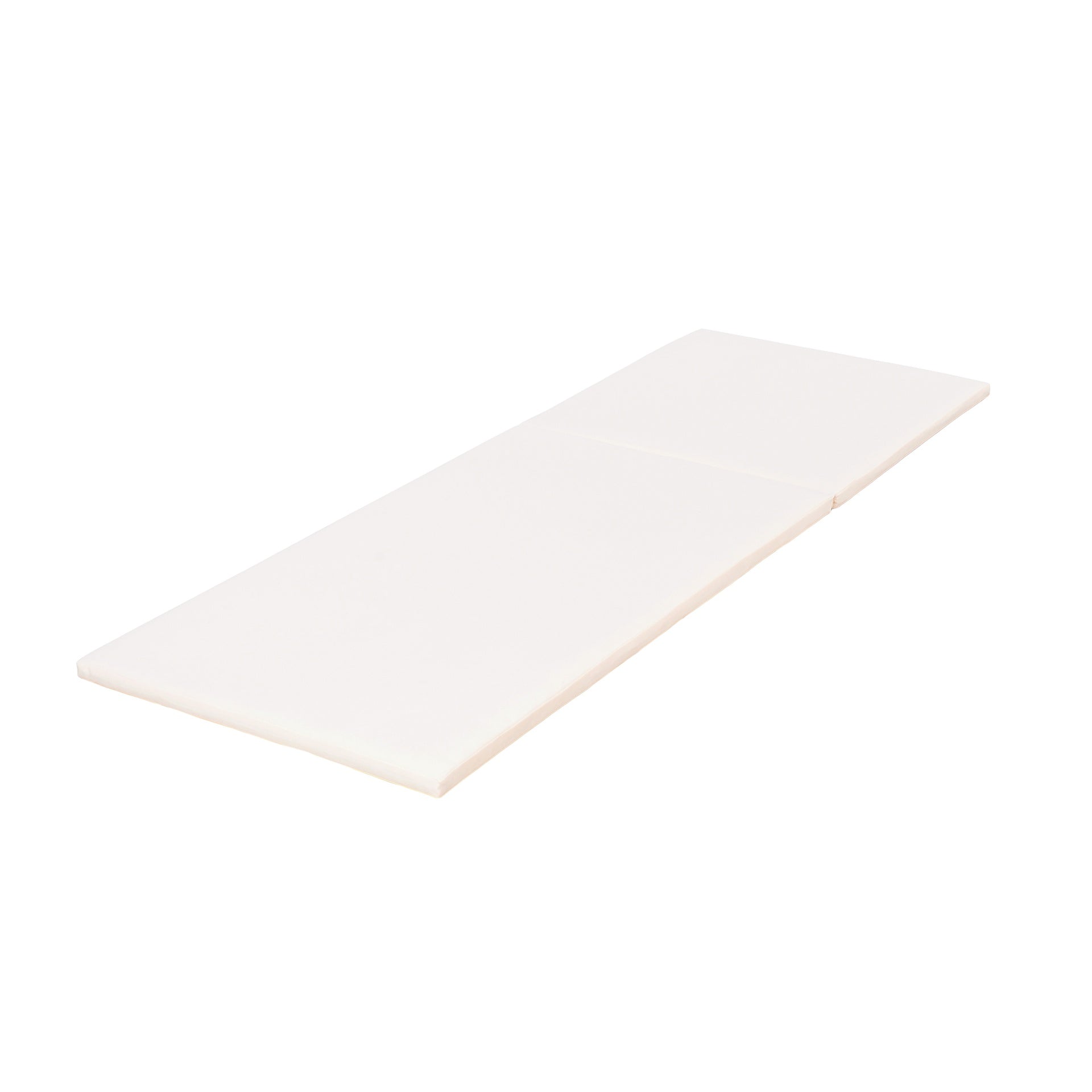 2" THICK CHAISE LOUNGE CUSHION IN CREAM - WATERPROOF FOLDABLE 2-SECTION DESIGN  - FOR POOLSIDE, PATIO & GARDEN