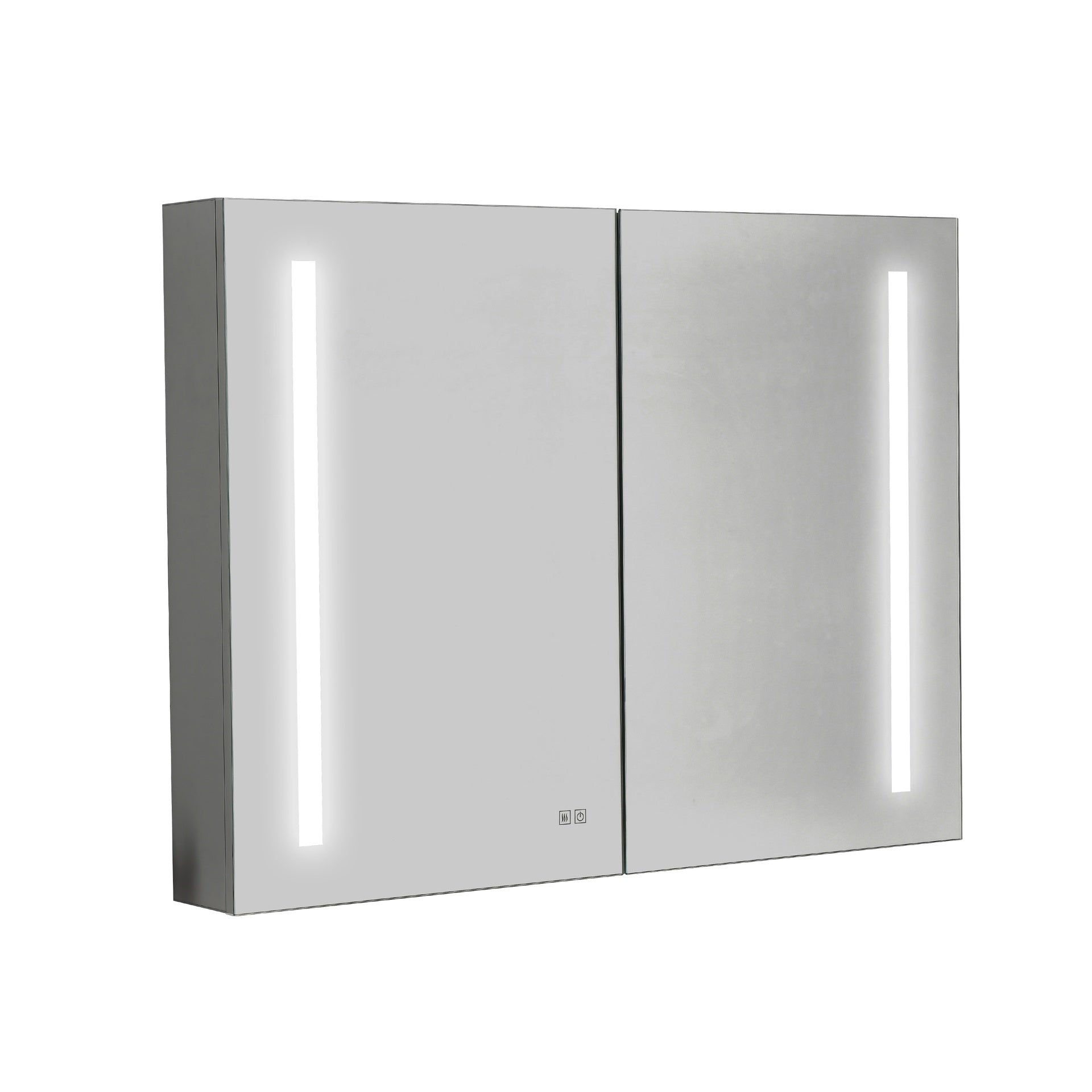 40 x 30 inch LED Lighted Bathroom Medicine Cabinet with Mirror, Sockets, Dimmable, Anti-Fog