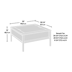 Coffee Table with Chess Game Surface, White finish