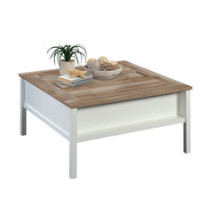 Coffee Table with Chess Game Surface, White finish