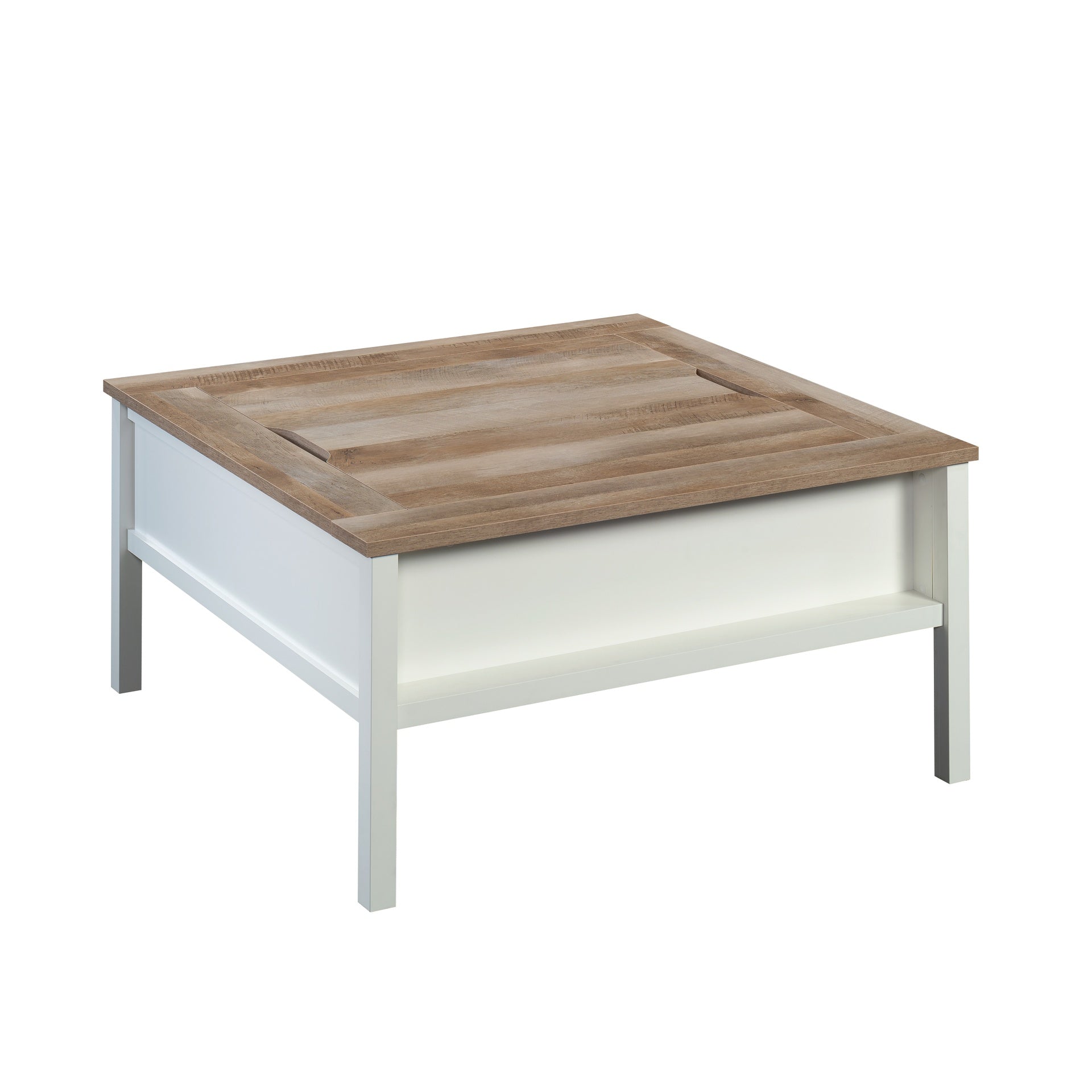 Coffee Table with Chess Game Surface, White finish