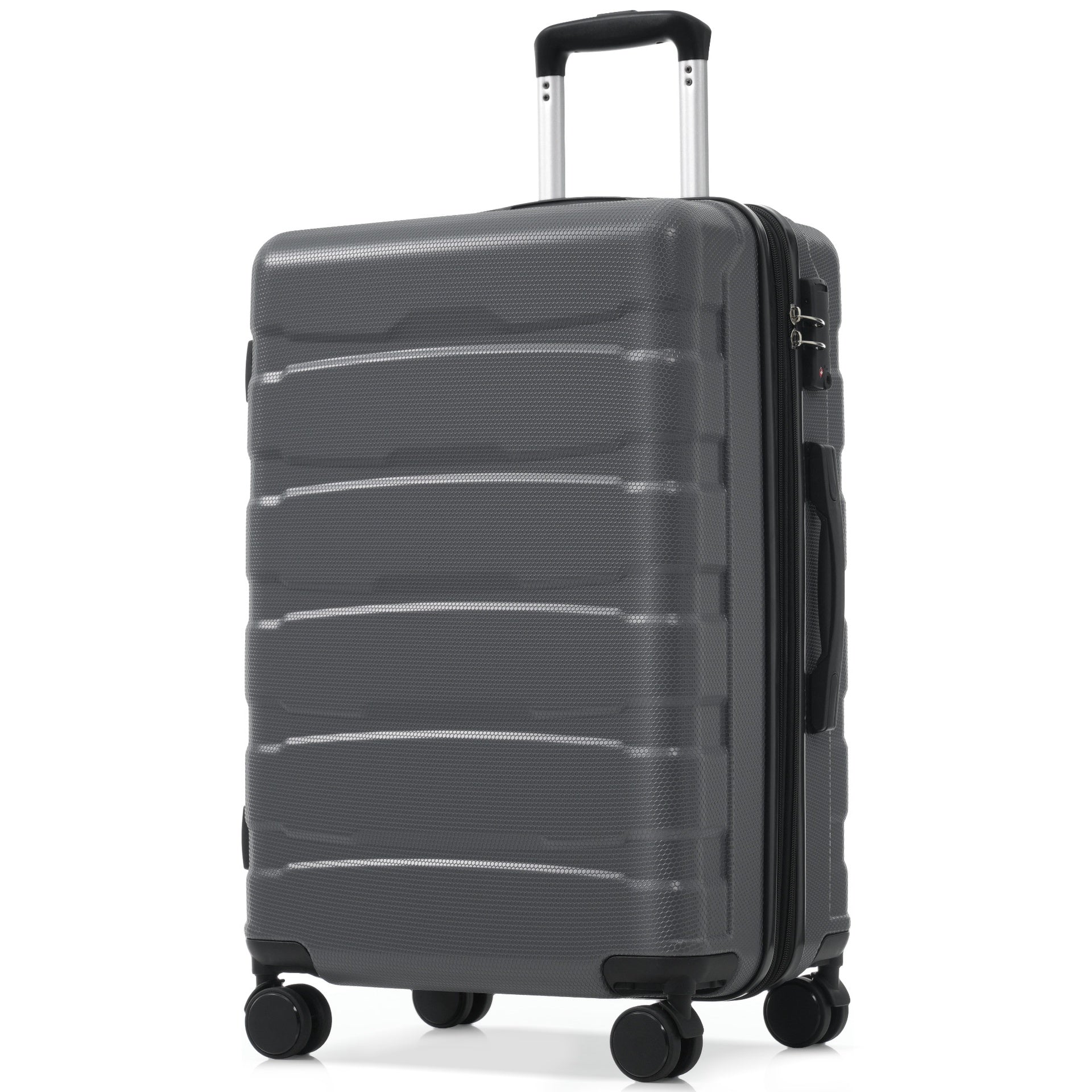 24 Inch Hardshell ABS Checked Luggage, Durable Expandable Travel Suitcase with Spinner Wheels, TSA Lock