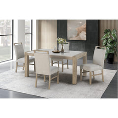 VANILLA REAL MARBLE DINING TABLE AND CHAIR SET