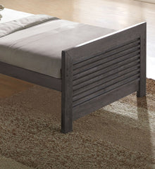 Transitional Style 1pc Twin Size Bed Panel Headboard Slat Design Charcoal Brown Finish Bedroom Furniture