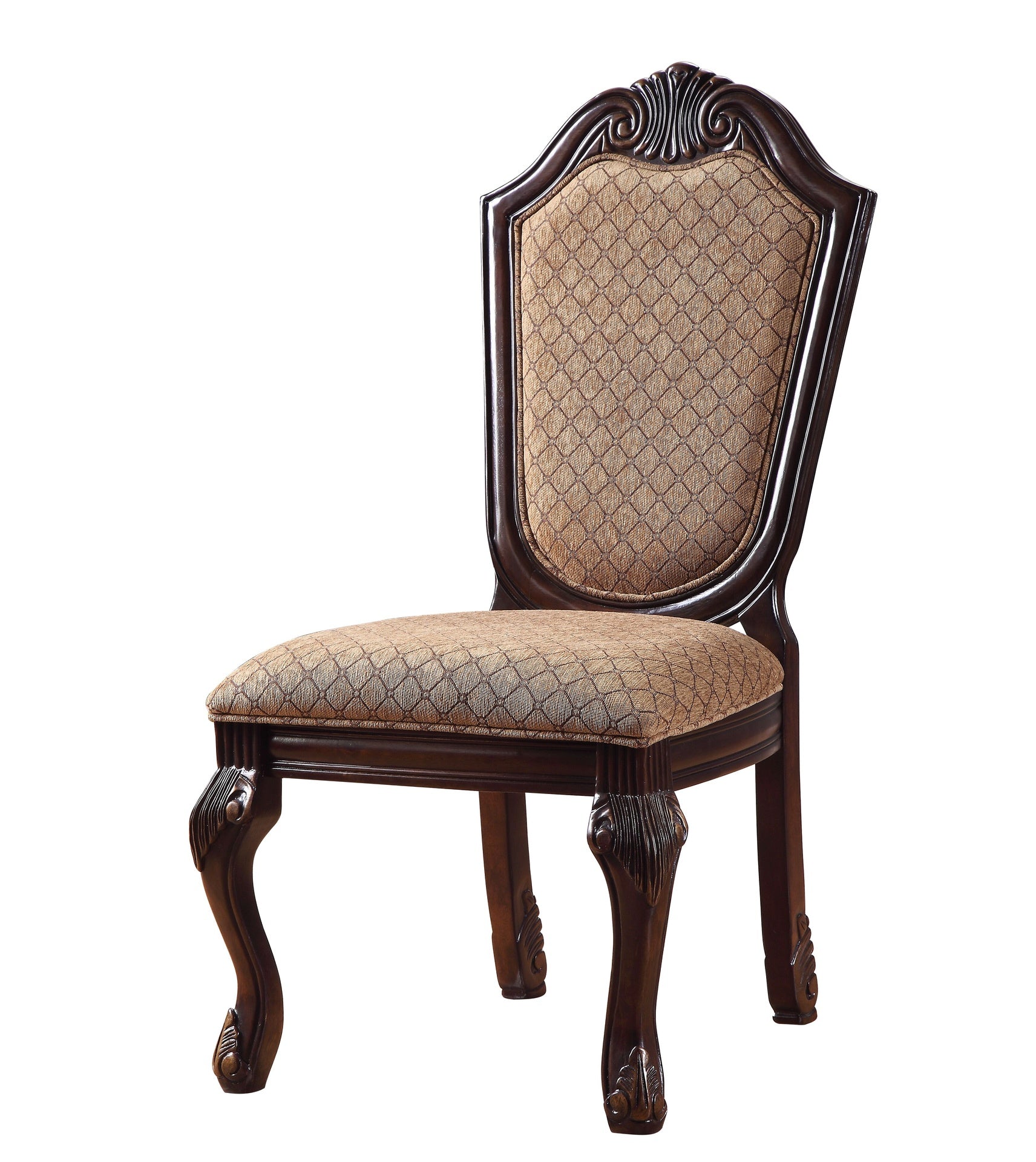 Chateau De Ville Fabric & Espresso Finish Side Chair (Set of 2)