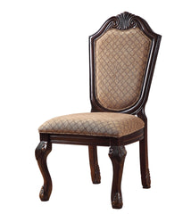 Chateau De Ville Fabric & Espresso Finish Side Chair (Set of 2)