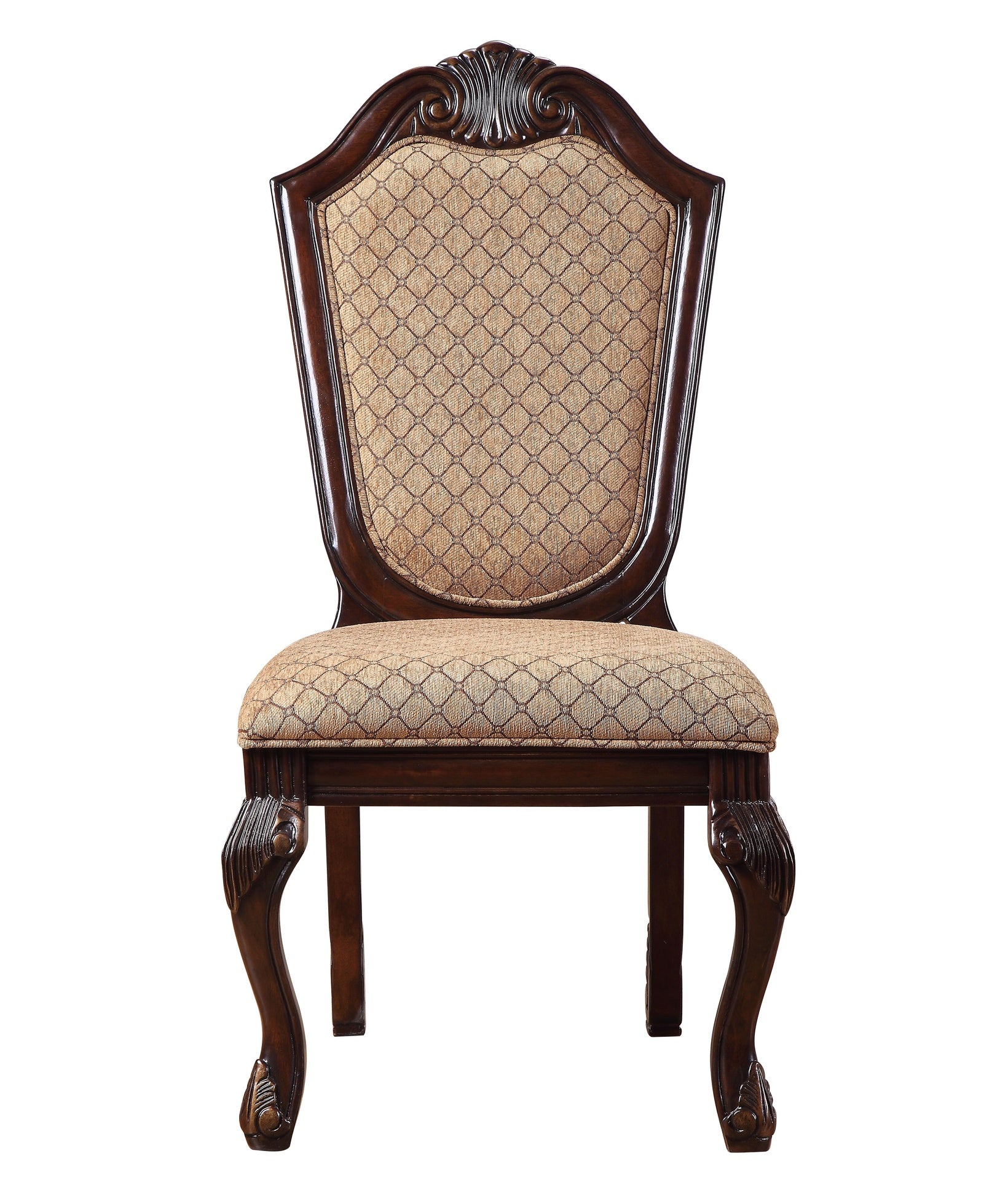 Chateau De Ville Fabric & Espresso Finish Side Chair (Set of 2)