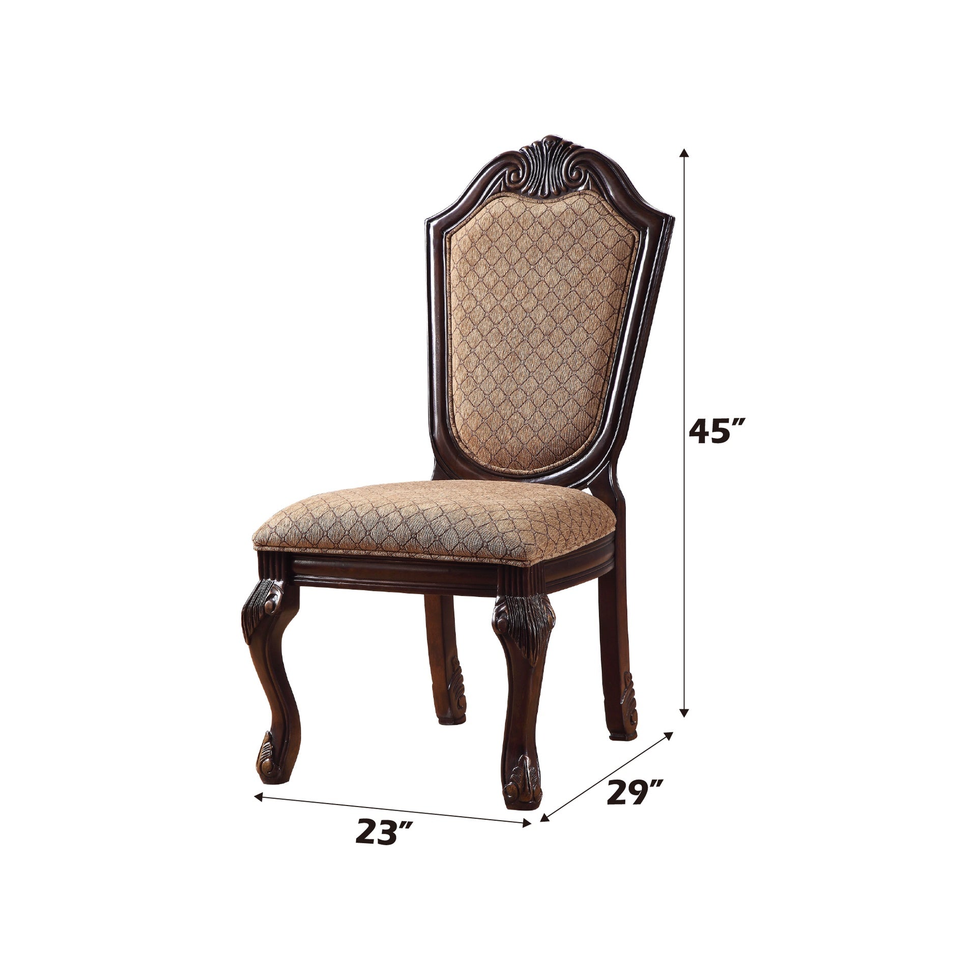 Chateau De Ville Fabric & Espresso Finish Side Chair (Set of 2)