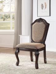 Chateau De Ville Fabric & Espresso Finish Side Chair (Set of 2)