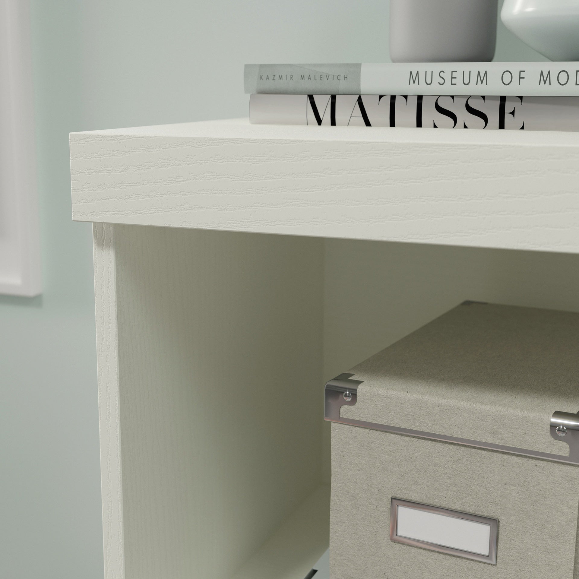 Lateral File with Cubbyhole Storage, White finish