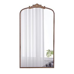 66" x 36" Full Length Mirror, Arched Mirror Hanging or Leaning Against Wall, Large Gold Mirror for Living Room