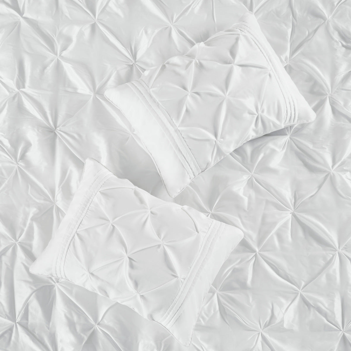 7 Piece Tufted Comforter Set White Cal King