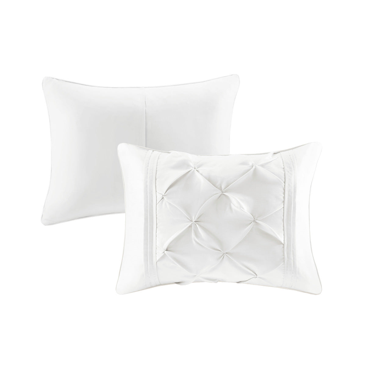 7 Piece Tufted Comforter Set White Cal King