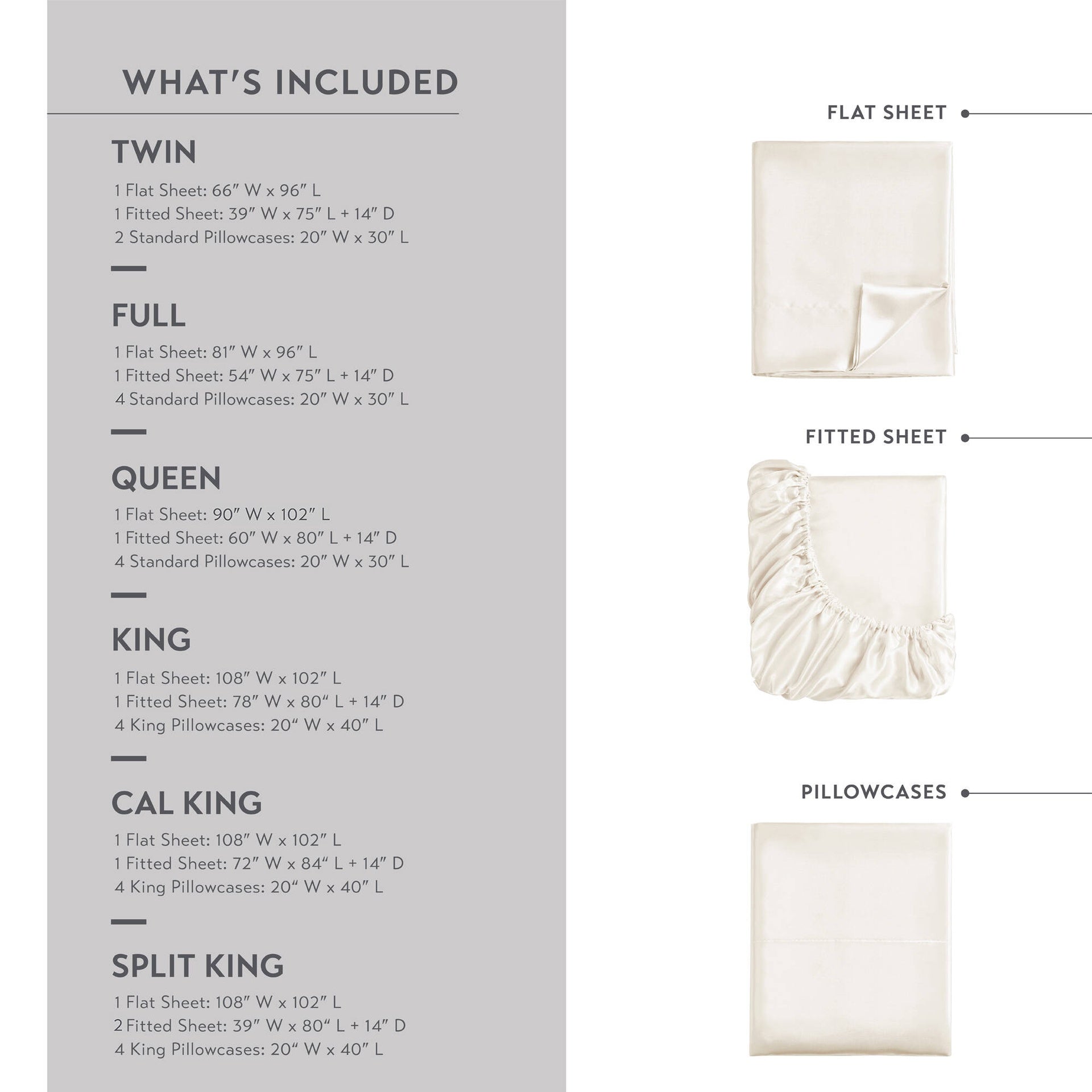 Satin Luxury Sheet Set Split King