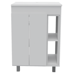 White 2-Shelf Rectangle Freestanding Vanity Cabinet