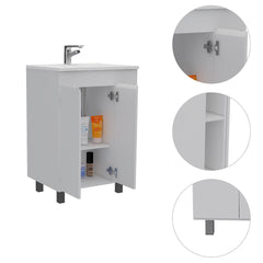 White 2-Shelf Rectangle Freestanding Vanity Cabinet