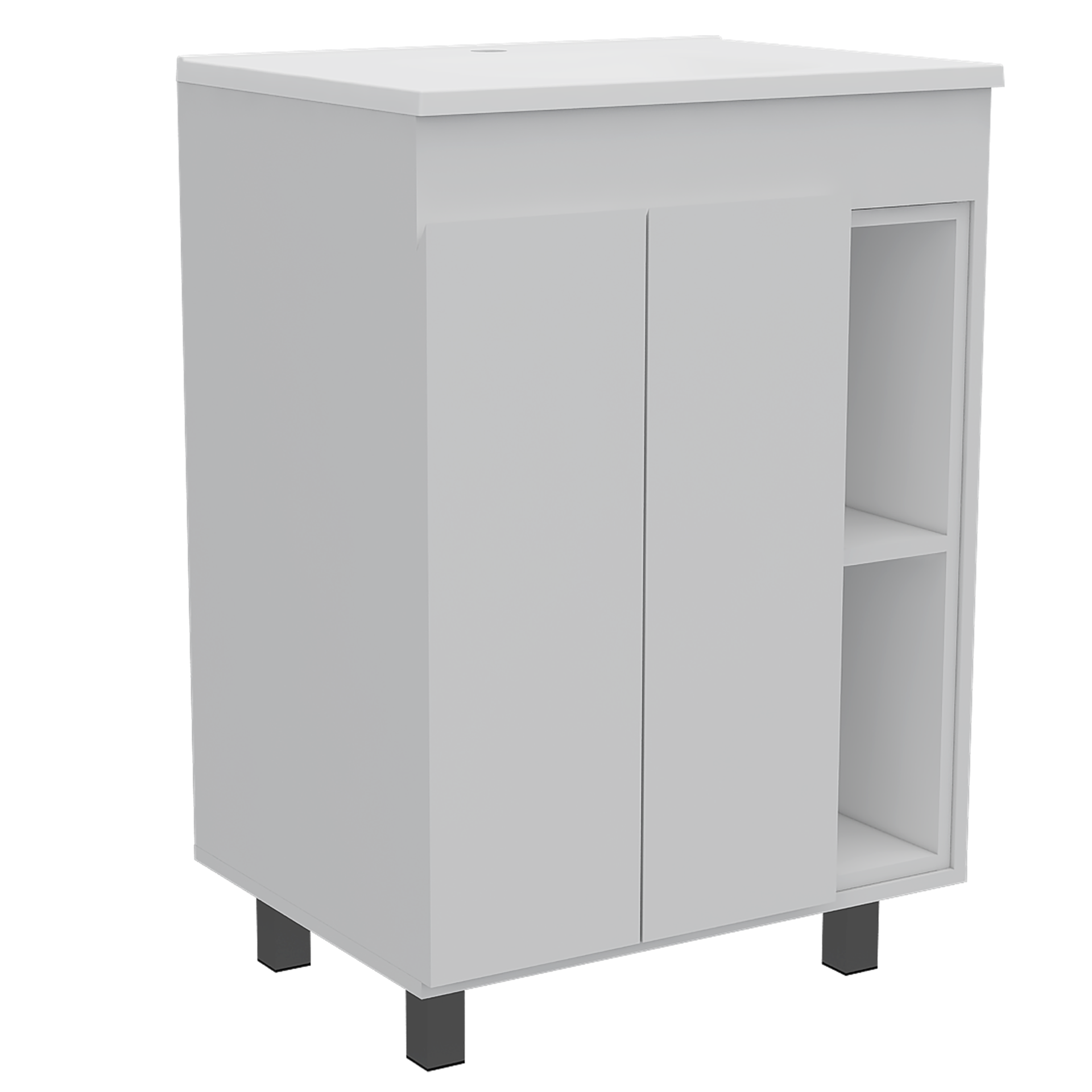 Palmer 24" Free Standing Vanity Cabinet, One Cabinet With Division, Two Small Shelves