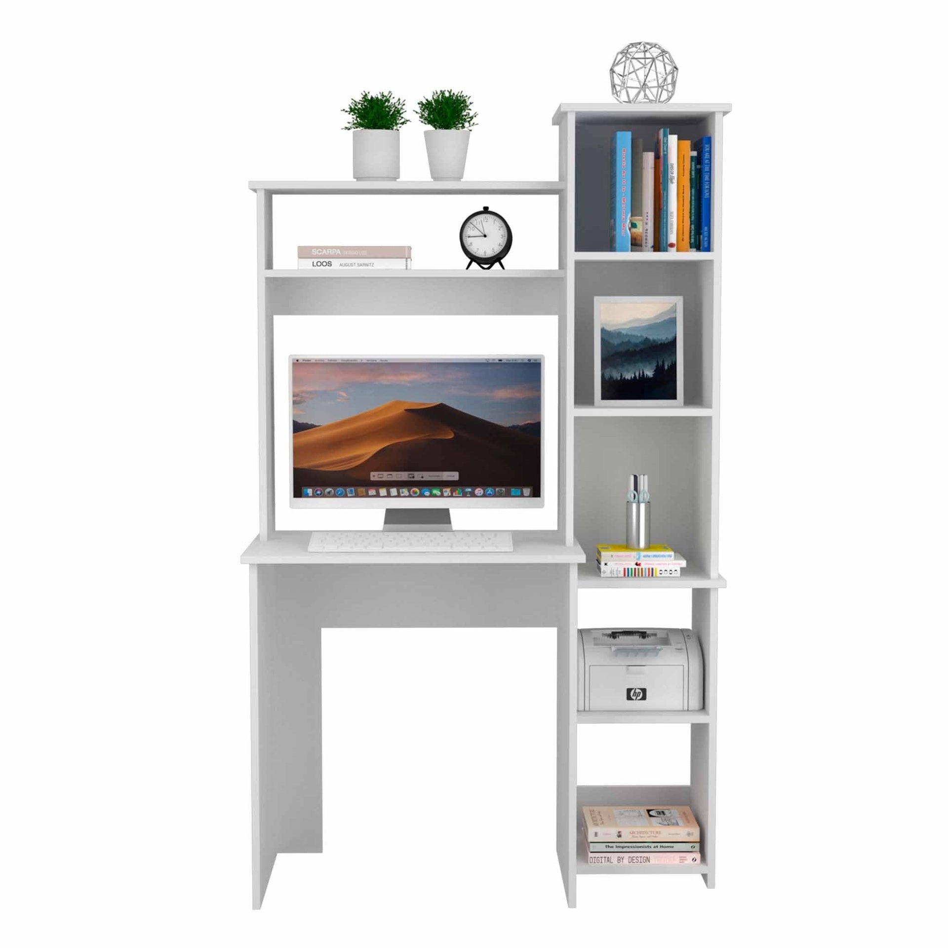 Nashville Writing Desk, Six Shelves