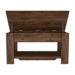 Storage Table, Four Legs, Lower Shelf, Dark Brown