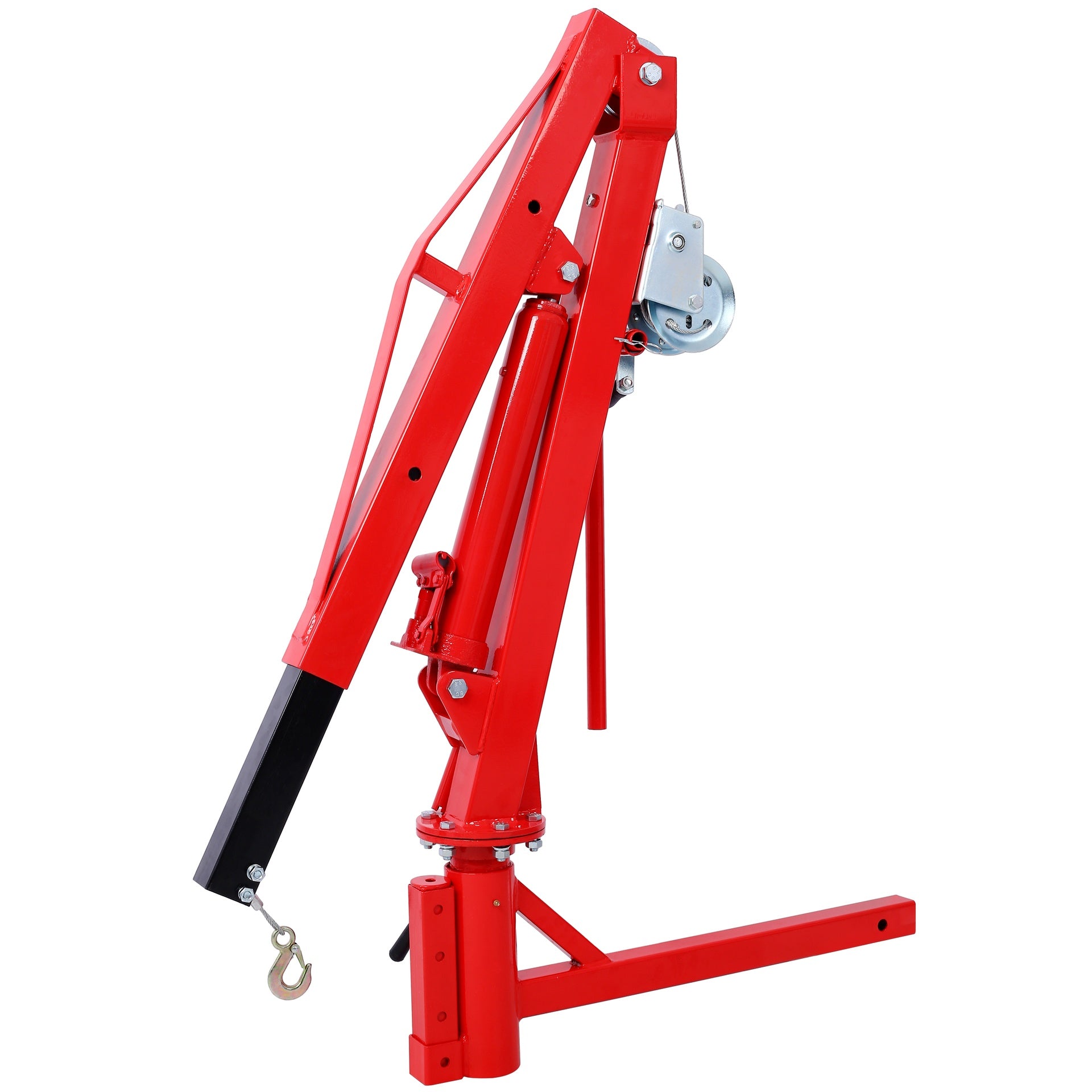 500Lb Pickup Truck Hydraulic PWC Dock Jib Engine Hoist Crane Hitch Mount Lift 2" Hitch Mount, Red
