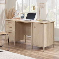 Transitional Computer Desk with Generous Work Surface, Brown finish