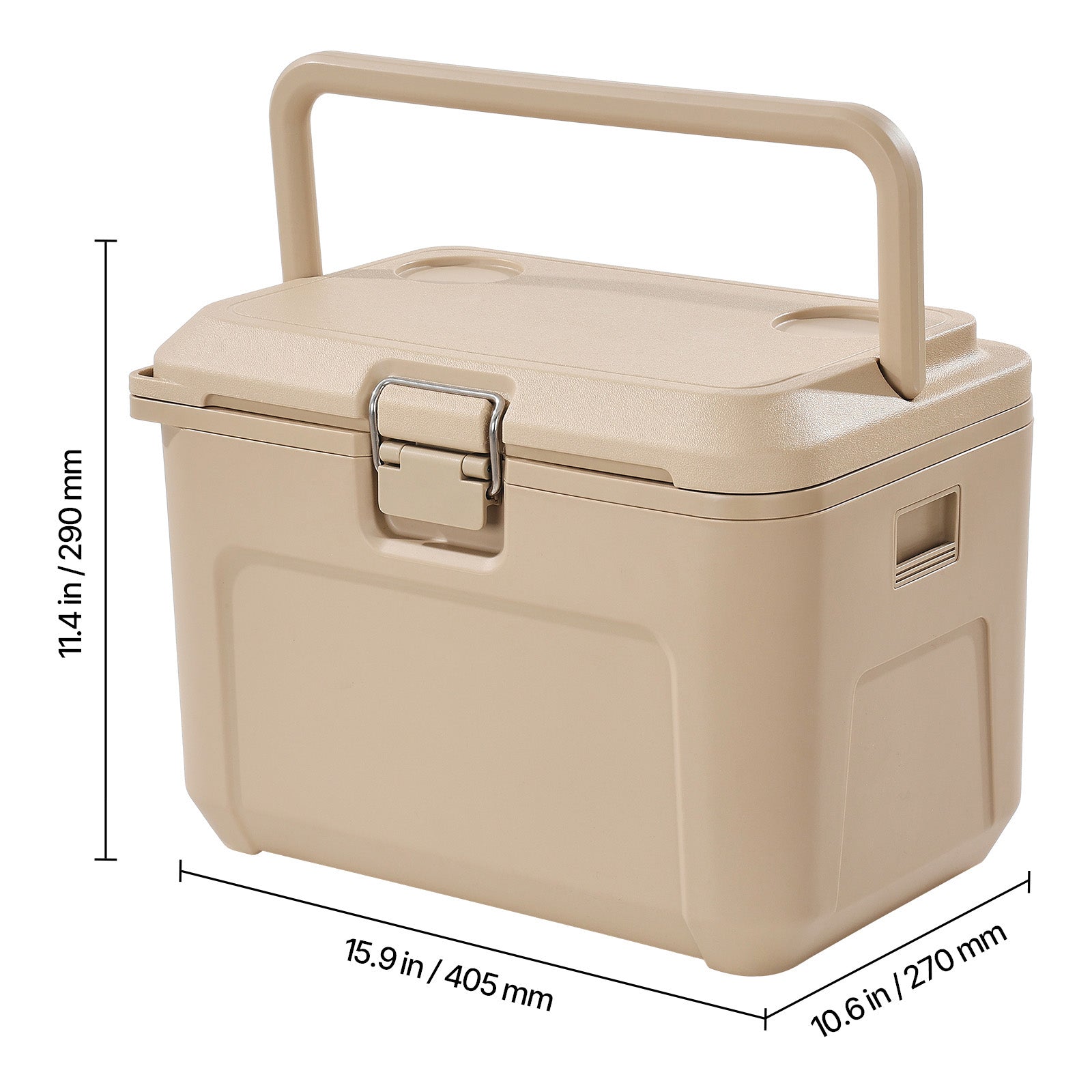 Portable Cooler 16.5 QT Insulated Hard Cooler 23 Can Capacity with Cup Holder