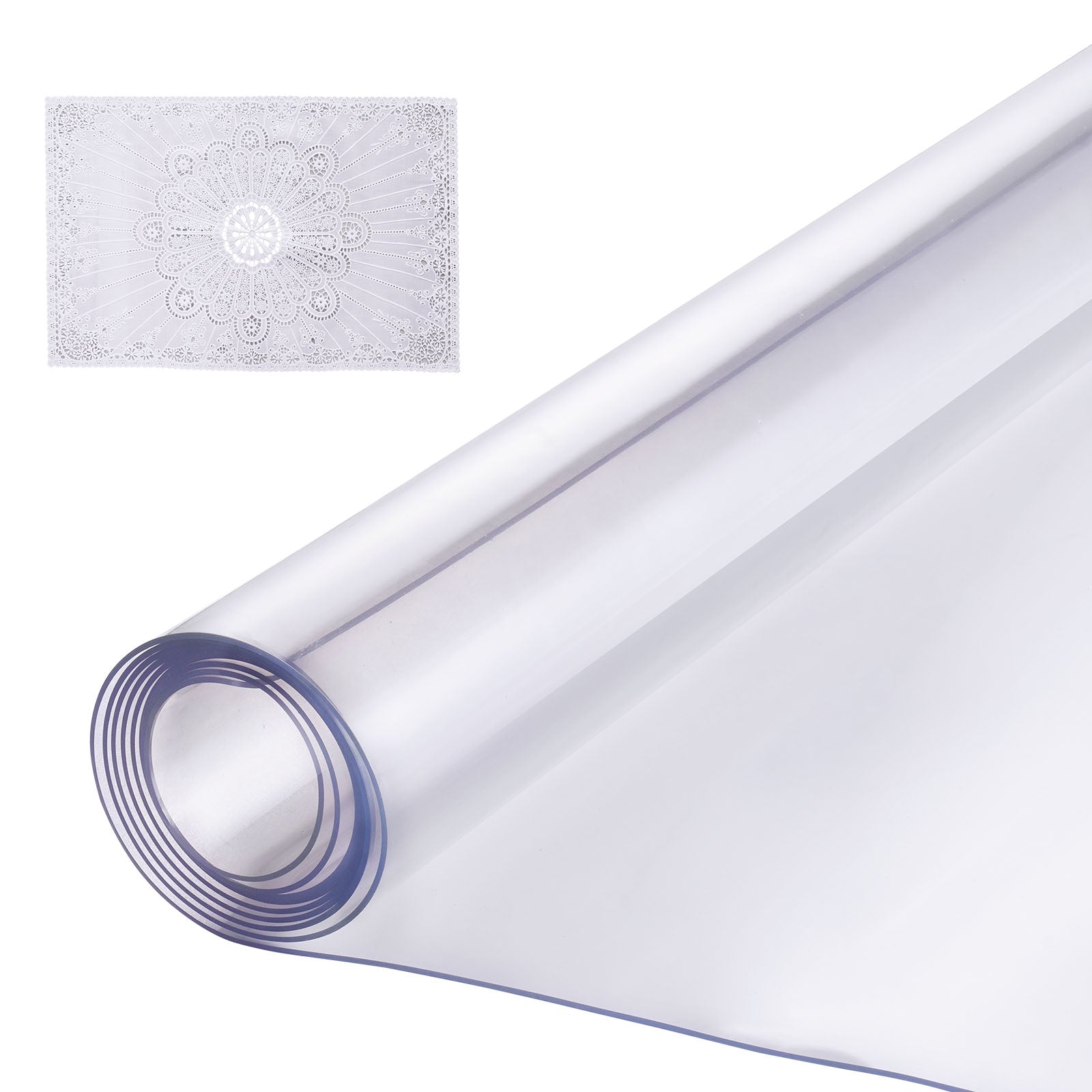 PVC Table Protector 48x48 Inch Clear Plastic Desk Protector 1.5mm Thick