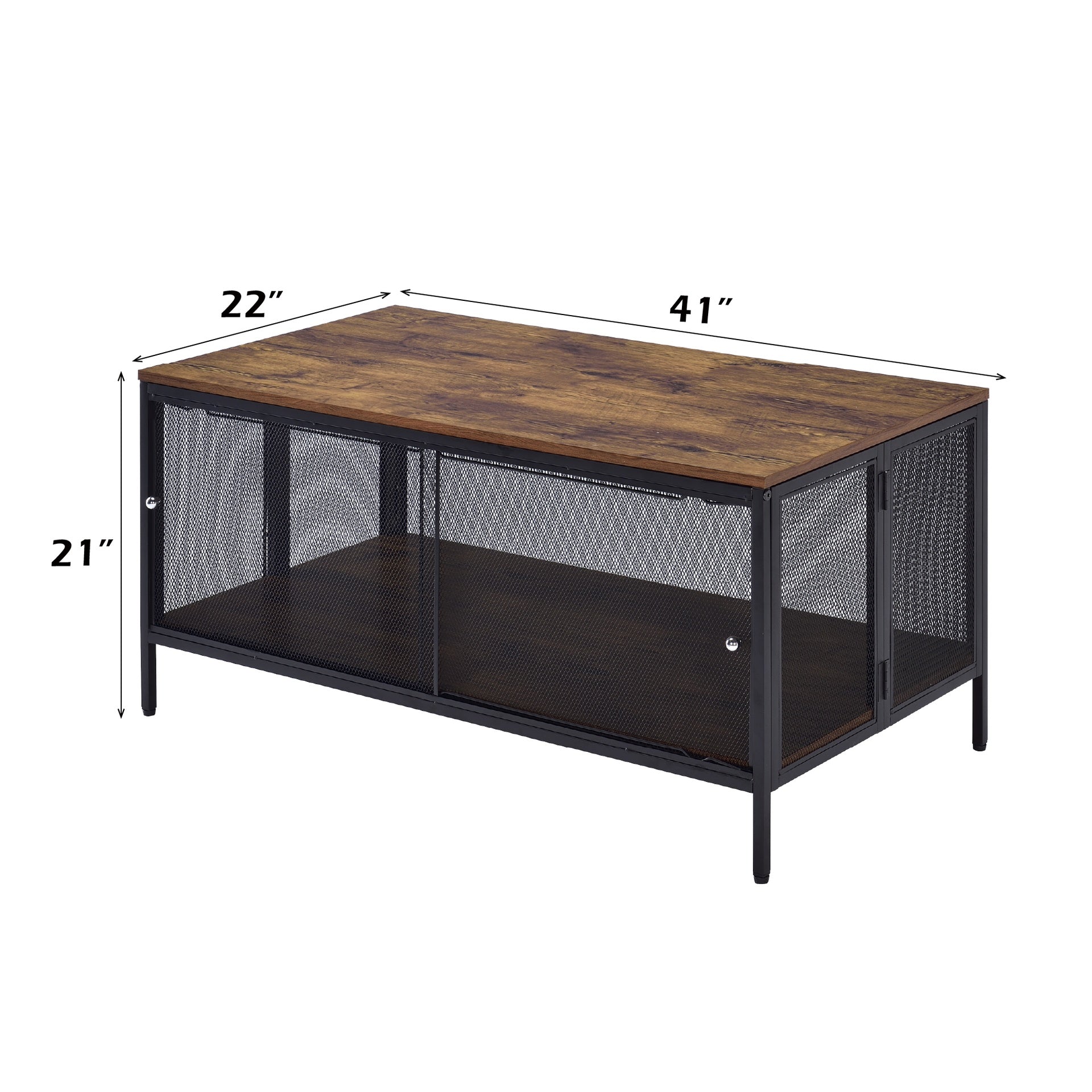 Winam Antique Oak & Black Finish Coffee Table