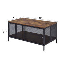 Winam Antique Oak & Black Finish Coffee Table