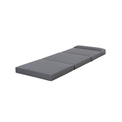 OUTDOOR FURNITURE RECLINING CHAIR CUSHIONS WITH HEADREST, HIGH-DENSITY FOAM CHAIR CUSHION WITH TIES, WEATHER RESISTANT - PATIO RECLINER CHAIRS CUSHIONS FOR LAWN, POOL & BEACH, DARK GREY 3-FOLD DESIGN