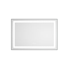 36 x 24 Inch LED Bathroom Mirror with Front and Backlight, Wall Mounted Vanity Mirror with Aluminum Frame, Anti-Fog, Memory, 3 Colors, Stepless Dimmable