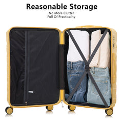 20"/24"/28" 3 pcs/set in ABS Spinner Wheel Luggage, Matching Color , With Combination Lock (Yellow)