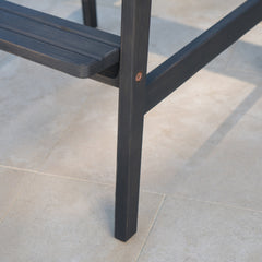 Outdoor Acacia Wood Adirondack Barstools, Set of 2, Dark Gray