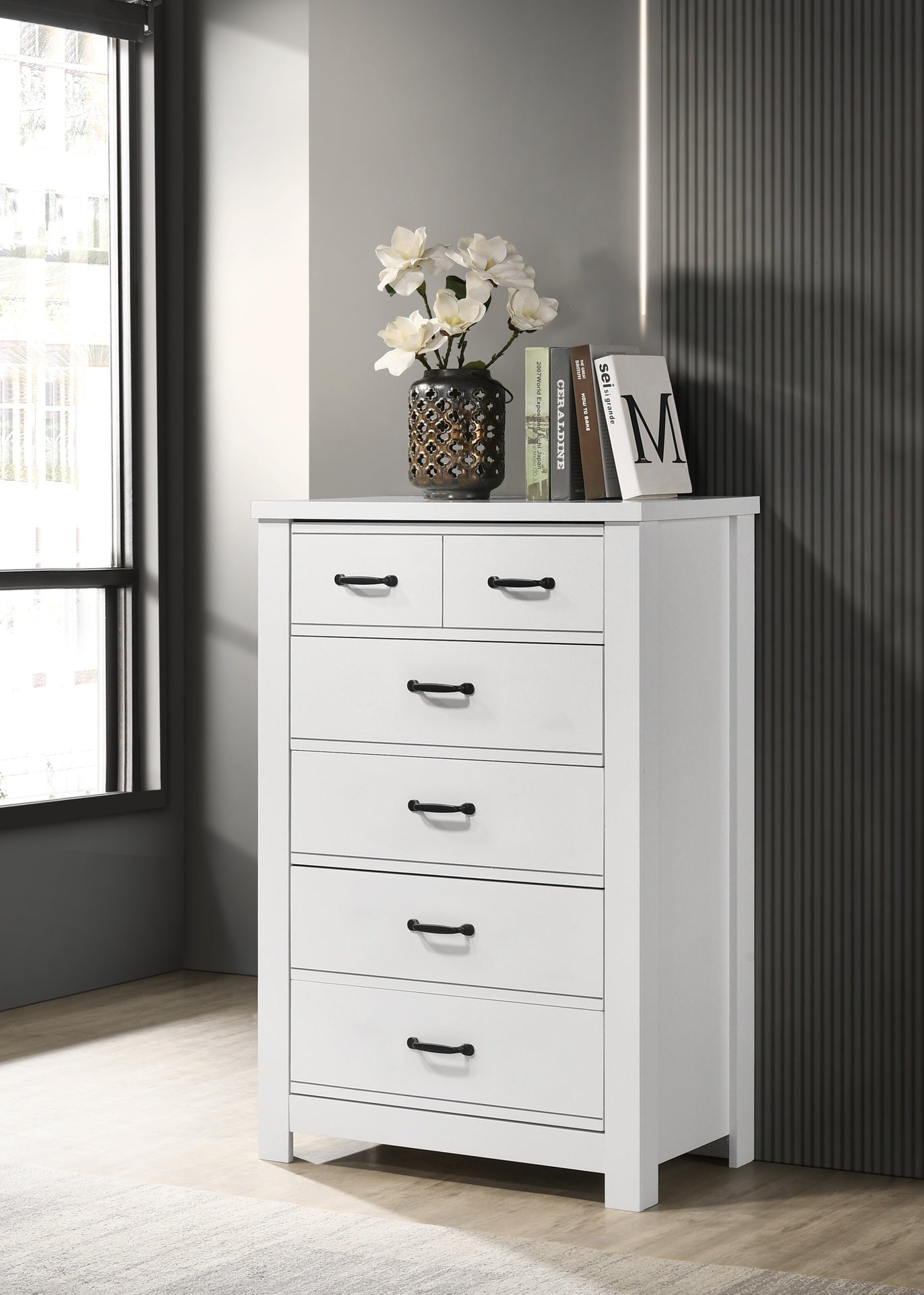 Cassini 31 inch White 5-Drawer Chest