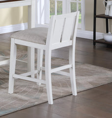 Gregorio Set of 2 White Finish Upholstered Seat 20"W Counter Height Chair