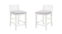 Gregorio Set of 2 White Finish Upholstered Seat 20"W Counter Height Chair