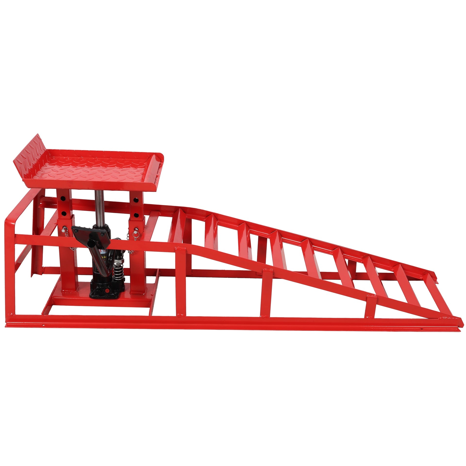 Auto Car Truck Service Ramps Lifts with Pedal, Garage Car Lift Hydraulic Ramps 5 Ton,Automotive Hydraulic Lift Repair Frame Lift(2 Pack) Red