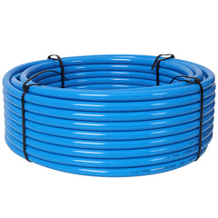 Air Push to Connect Kit: Complete 1/2" (OD) / 3/8" (ID) x 100-Feet TPEE Tubing Air Piping System,Blue Tubing