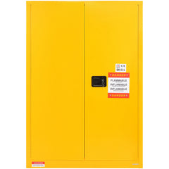 Flammable Safety Cabinet, 45 Gal, Cold-Rolled Steel Flammable Liquid Storage Cabinet, 42.9 x 18.1 x 65.2 in Explosion Proof with 2 Adjustable Shelves 2 Manual Doors for Industrial Use, Yellow