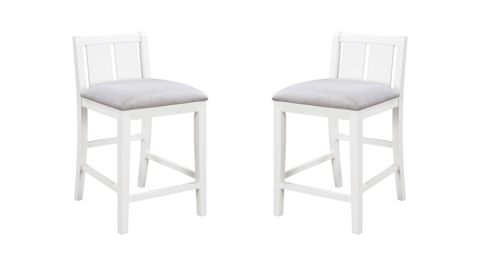 Graham Set of 2 White Finish Upholstered Seat 20" Counter Height Chair