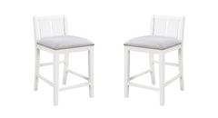 Graham Set of 2 White Finish Upholstered Seat 20" Counter Height Chair