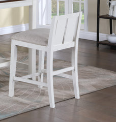 Graham Set of 2 White Finish Upholstered Seat 20" Counter Height Chair